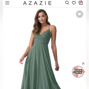 AZAZIE AVELINA
A-Line V-Neck Pleated Chiffon Floor-Length Dress Eucalyptus
